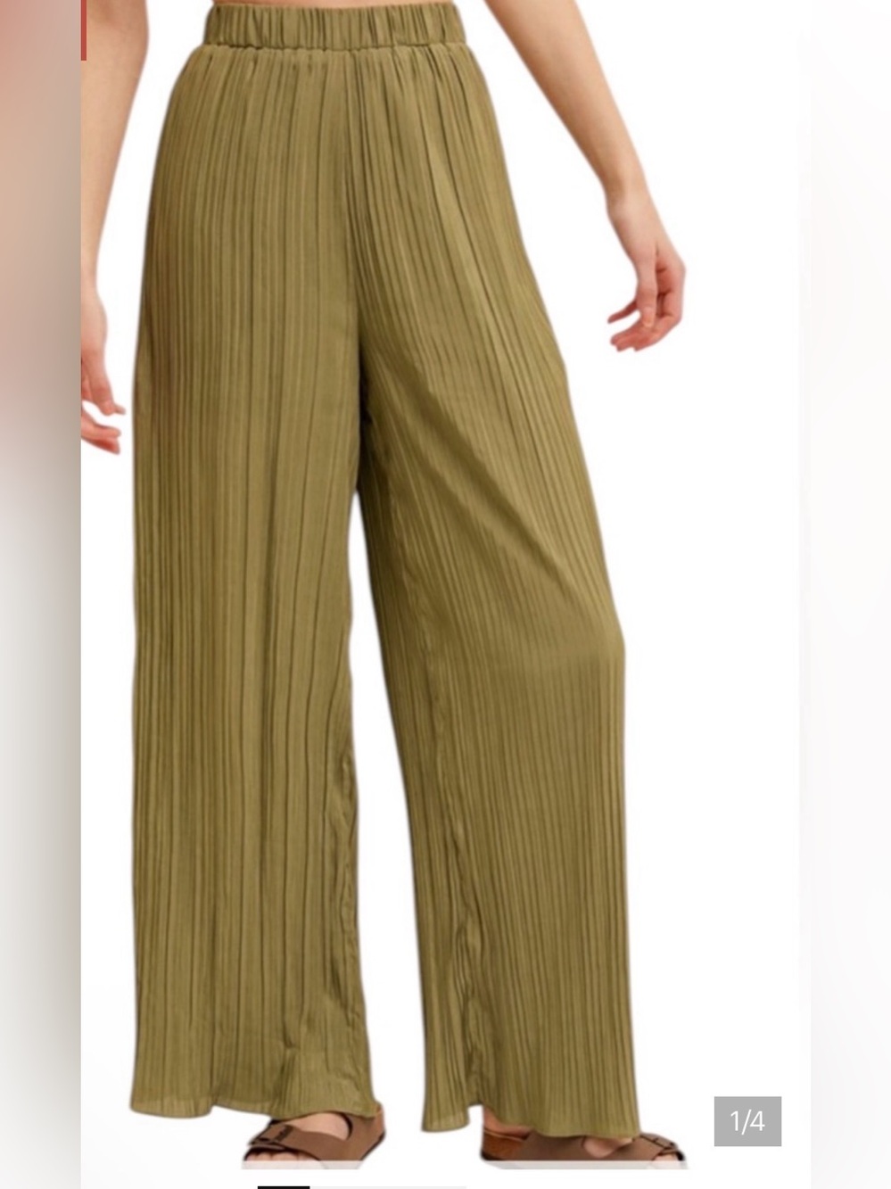 NWT Hem & Thread Wide-Leg Pleated Pants - Elastic Waist